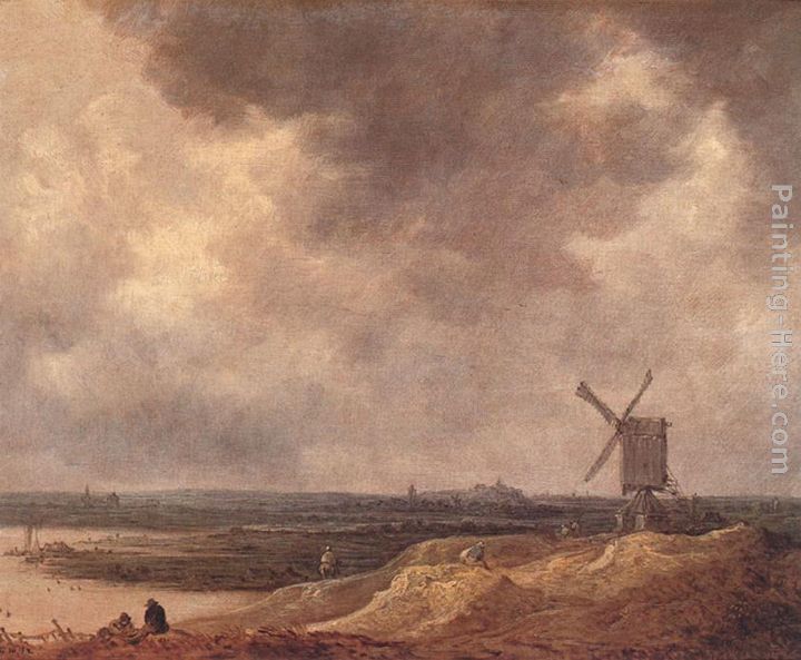 Windmill by a River painting - Jan van Goyen Windmill by a River art painting